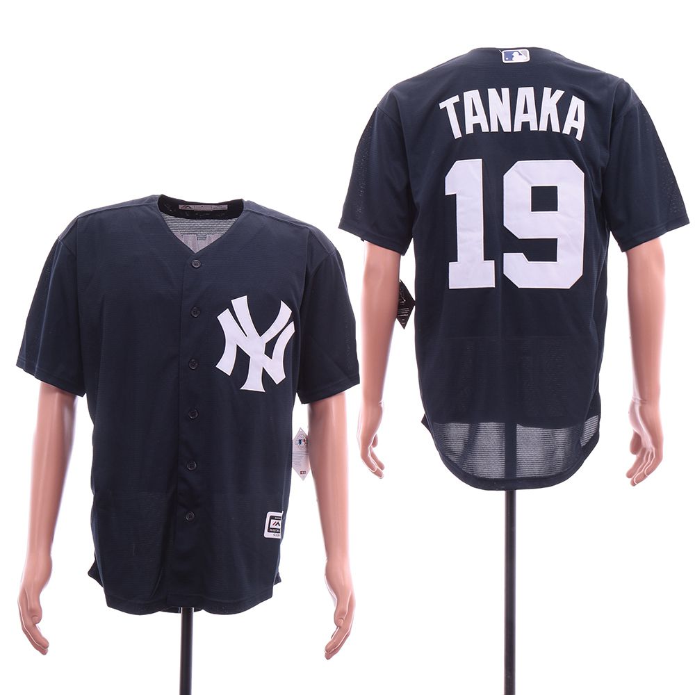 Men New York Yankees #19 Tanaka Blue Elite MLB Jerseys